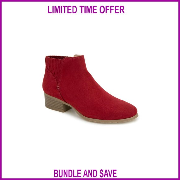 Block Heel Ankle Booties with Full Zip 1.25